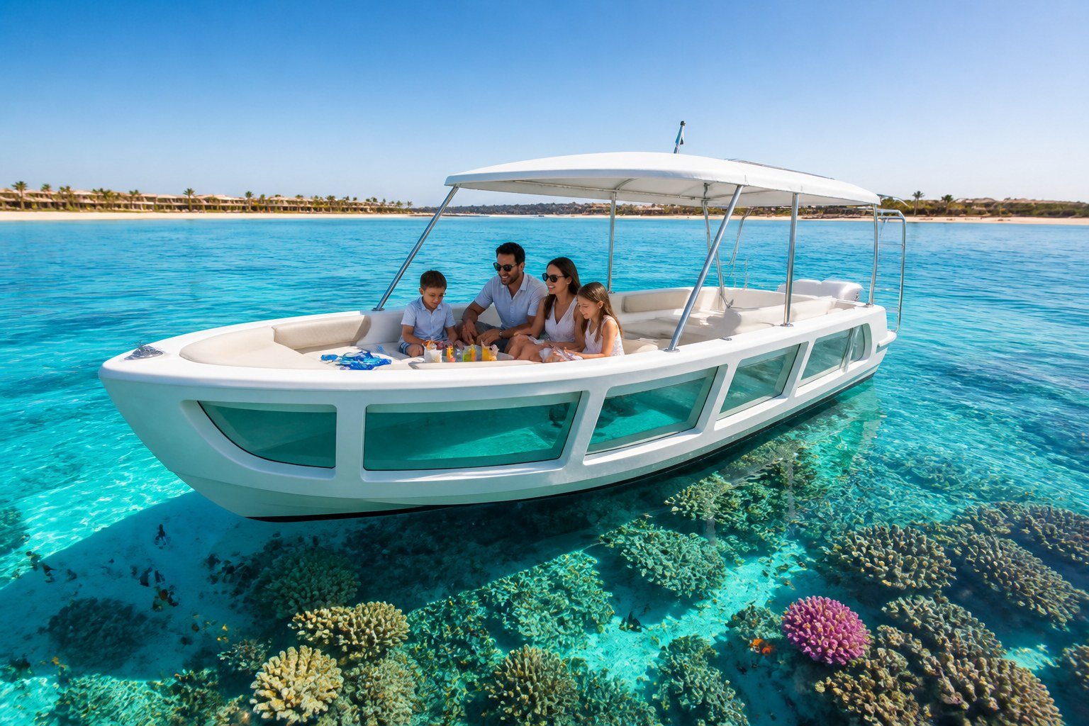 Private glass boat trip in Hurghada
